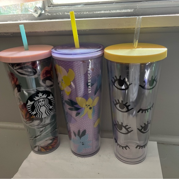 Starbucks Floral, 2020 Rare Iridescent Mermaid, 2017 Winky Eyes tumbler - 24oz - Picture 4 of 11